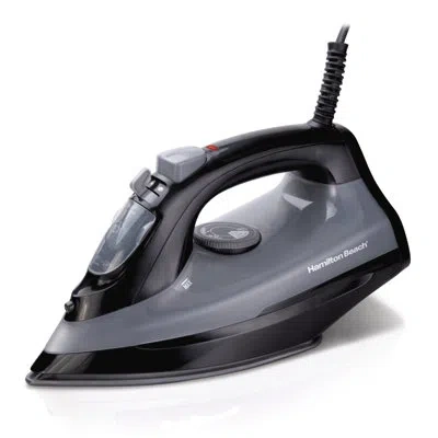 Hamilton Beach Steam Iron With Extra-glide Nonstick Soleplate In Black