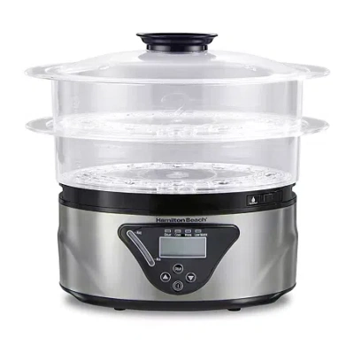 Hamilton Beach Two-tier Digital Food Steamer And Rice Cooker In Gray