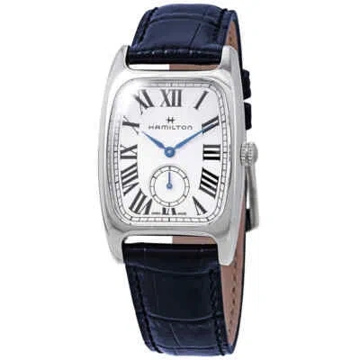 Pre-owned Hamilton Boulton L Silver Dial Blue Leather Ladies Watch H13421611