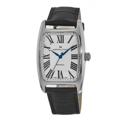 Hamilton Boulton Mechanical White Dial Black Leather Strap Men's Watch H13519711