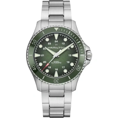 Pre-owned Hamilton Brand  Khaki Navy Scuba Automatic Green Dial Men's Watch H82525160