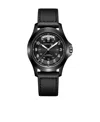 Hamilton Men's Swiss Automatic Khaki Field King Black Leather Strap Watch 40mm In Black
