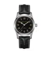 Hamilton Khaki Field Murph Automatic Black Dial Leather Strap Men's Watch H70605731 In Black