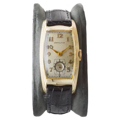 Pre-owned Hamilton Gold Filled Art Deco Curvex Style With Original Silver Dial 1930's In Multi