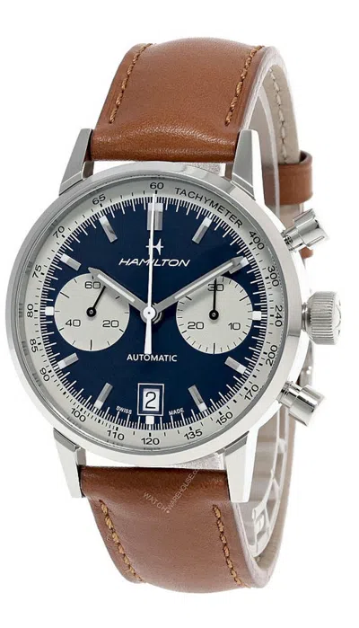 Pre-owned Hamilton Intra-matic 40mm Auto Chrono Blue Dial Men's Watch H38416541