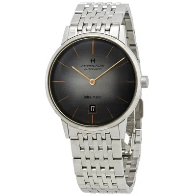 Hamilton Intra-matic Automatic Grey Dial Men's Watch H38455181 In Gold Tone / Grey / Rose / Rose Gold Tone