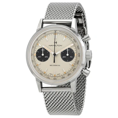 Hamilton Intra-matic Chronograph Hand Wind Silver Dial Men's Watch H38429110 In Metallic