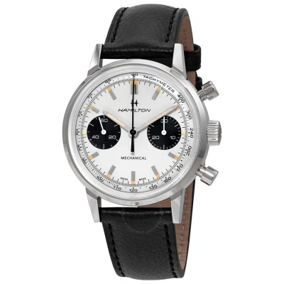 Hamilton Intra-matic Chronograph Hand Wind White Dial Men's Watch H38429710 In Black