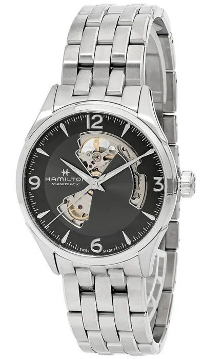 Pre-owned Hamilton Jazzmaster 42mm Ss Gray Open Heart Dial Men's Watch H32705181