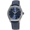 Hamilton Jazzmaster Auto Blue Dial Leather Strap Men's Watch H32475640 In Blue