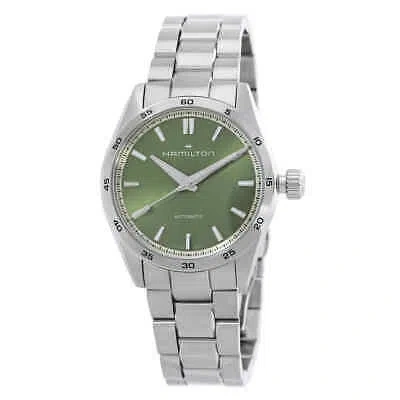 Pre-owned Hamilton Jazzmaster Automatic Green Dial Watch H36105160