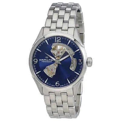 Pre-owned Hamilton Jazzmaster Automatic Open Heart Blue Dial Men's Watch H32705141