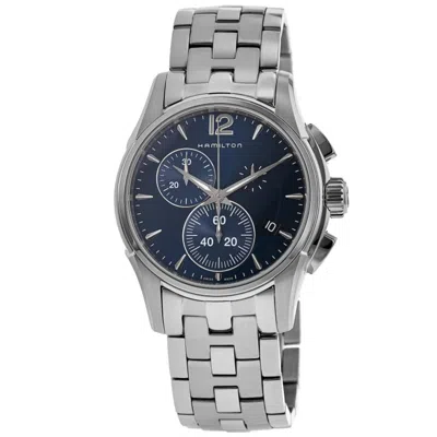 Hamilton Jazzmaster Chrono Quartz Blue Dial Stainless Steel Men's Watch H32612141 In Metallic