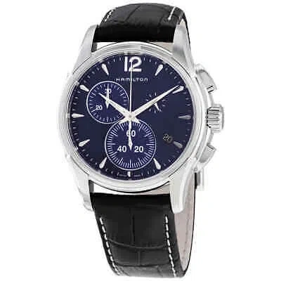 Pre-owned Hamilton Jazzmaster Chronograph Quartz Blue Dial Men's Watch H32612741