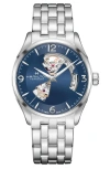 Hamilton Jazzmaster Automatic Open Heart Blue Dial Mens Watch H32705141 In Silver/blue/silver