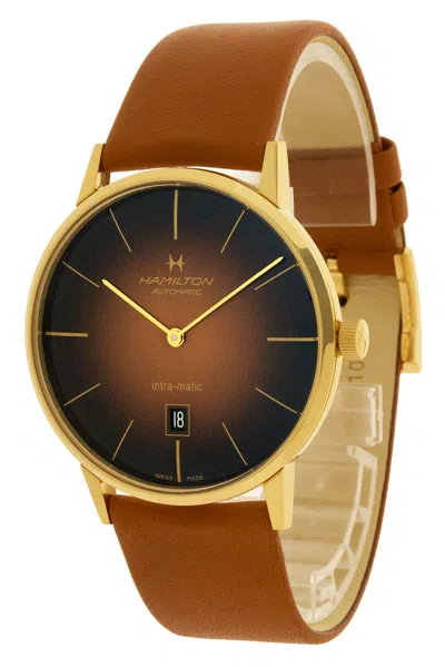 Pre-owned Hamilton Jazzmaster Inter-matic 42mm Brown Dial Men's Watch H38735501
