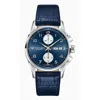Hamilton Men's Swiss Automatic Jazzmaster Maestro Blue Leather Strap Watch 41mm In Blue