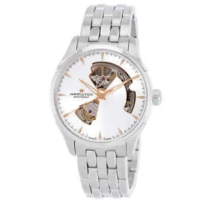 Pre-owned Hamilton Jazzmaster Open Heart Auto Automatic Silver Dial Watch H32675151