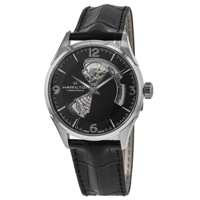 Hamilton Jazzmaster Open Heart Automatic Black Dial Leather Strap Men's Watch H32705731