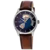 Hamilton Jazzmaster Open Heart Automatic Leather Strap Watch, 42mm In Brown