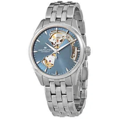 Pre-owned Hamilton Jazzmaster Open Heart Automatic Blue Dial Ladies Watch H32215140