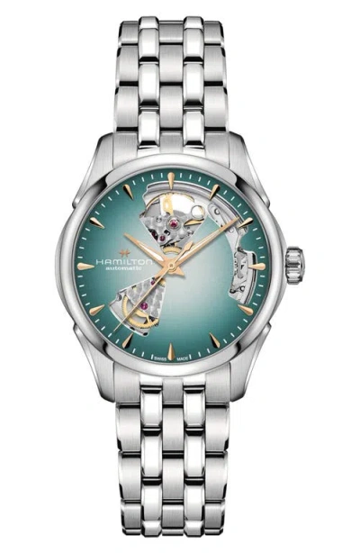 Hamilton Jazzmaster Open Heart Auto 36mm Blue Dial In Metallic