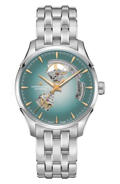 Jazzmaster Open Heart Auto 40mm Blue Dial In Metallic from Hamilton