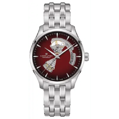 Hamilton Jazzmaster Open Heart Automatic Burgundy Dial Steel Men's Watch H32675170 In White