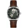 Hamilton Jazzmaster Open Heart Automatic Green Dial Brown Leather Strap Men's Watch H32675560 In Green