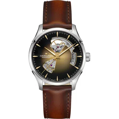 Hamilton Jazzmaster Open Heart Automatic Leather Strap Watch, 40mm In Multi