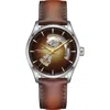Hamilton Jazzmaster Open Heart Automatic Leather Strap Watch In Brown