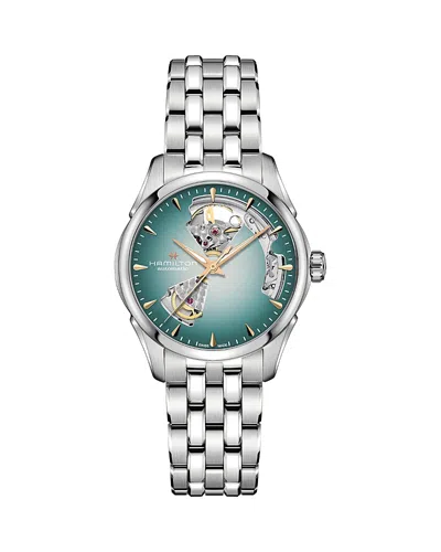 Hamilton Jazzmaster Open Heart Auto 36mm Blue Dial In Metallic