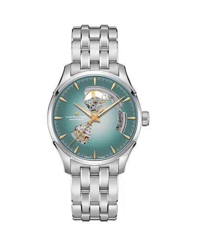 Hamilton Jazzmaster Open Heart Auto 40mm Blue Dial In Metallic