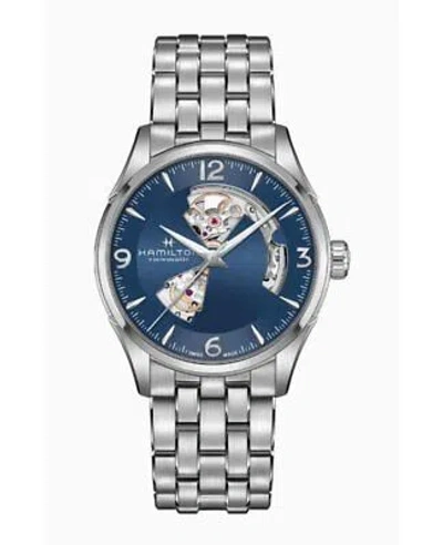 Pre-owned Hamilton Jazzmaster Open Heart Blue Dial Men's Watch H32705141