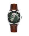 Hamilton Jazzmaster Open Heart Auto In Green/brown