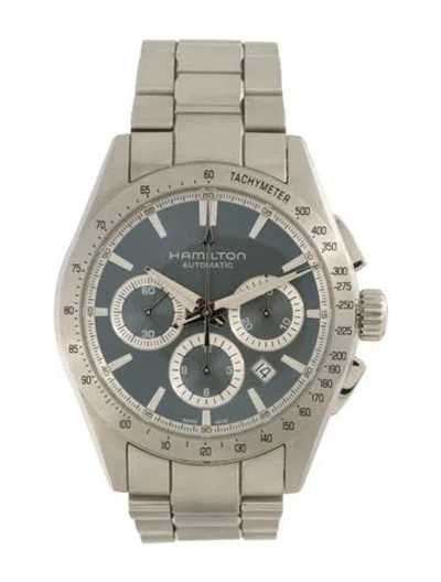 Pre-owned Hamilton Jazzmaster Performer Auto Chrono Watch, 42mm In Multicolor