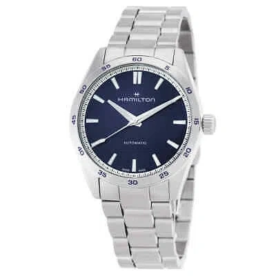Pre-owned Hamilton Jazzmaster Performer Automatic Blue Dial Watch H36215140