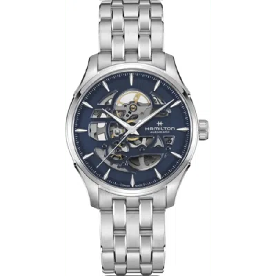 Hamilton Jazzmaster Skeleton Auto Blue Dial Steel Men's Watch H42535141 In Multi
