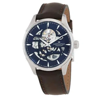 Pre-owned Hamilton Jazzmaster Skeleton Automatic Blue Dial Men's Watch H42535541