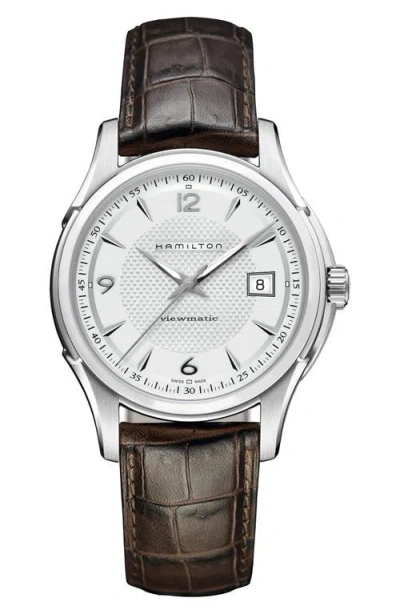 Hamilton Jazzmaster Skeleton Leather Strap Watch, 40mm