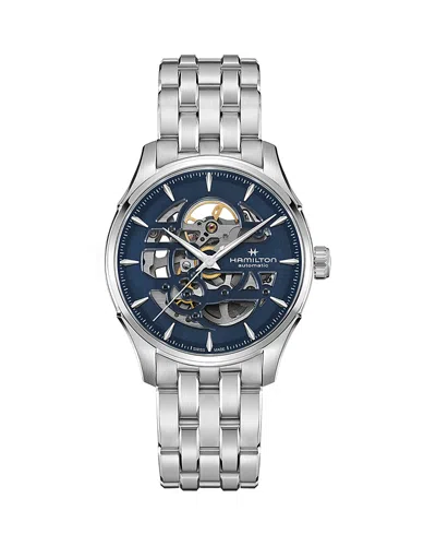 Hamilton Jazzmaster Skeleton Auto In Blue/silver