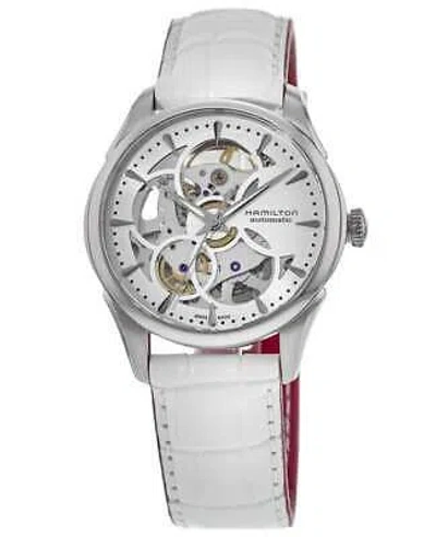 Pre-owned Hamilton Jazzmaster Skeleton Auto Lady White Dial Women's Watch H32405811