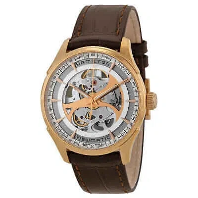 Pre-owned Hamilton Jazzmaster Viewmatic White Skeleton Dial Men's Watch H42545551