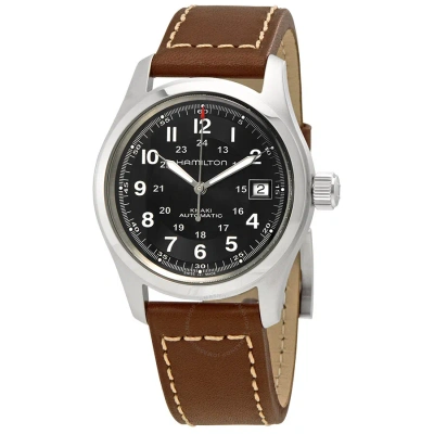 Hamilton Khaki Automatic Black Dial Men's Watch H70455533 In Black / Brown / Skeleton