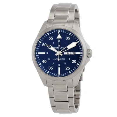 Hamilton Khaki Aviation Automatic Blue Dial Men's Watch H64635140 In Gray