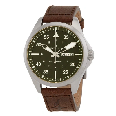 Hamilton Khaki Aviation Automatic Men's Watch H64635560 In Brown