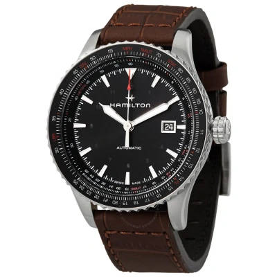 Hamilton Khaki Aviation Converter Automatic Black Dial Men's Watch H76615530 In Brown