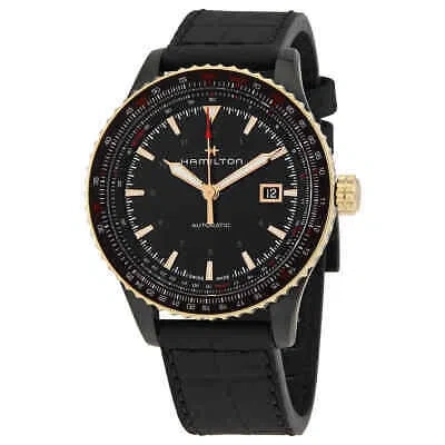 Pre-owned Hamilton Khaki Aviation Converter Automatic Black Dial Men's Watch H76635730