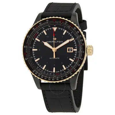 Hamilton Khaki Aviation Converter Automatic Black Dial Men's Watch H76635730 In Black / Gold Tone / Khaki / Rose / Rose Gold Tone