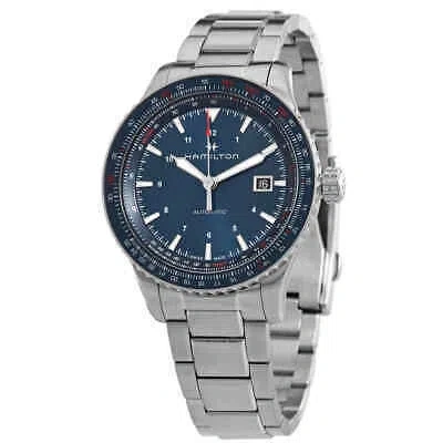 Pre-owned Hamilton Khaki Aviation Converter Automatic Blue Dial Men's Watch H76645140